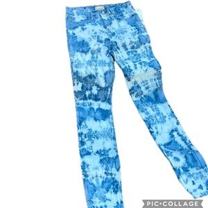 Nicole Miller Gorgeous Brilliant Blue Tie-Dye Jeans - Super Chic! NWT Size 8!
